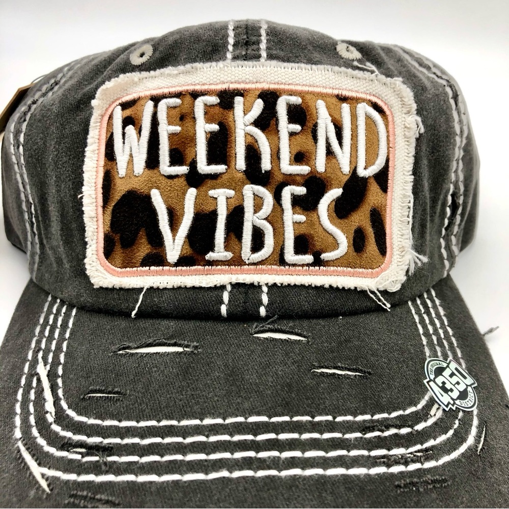 NWT Weekend Vibes Woman’s Hat Cap Leopard Strapback Adjustable 4350 District